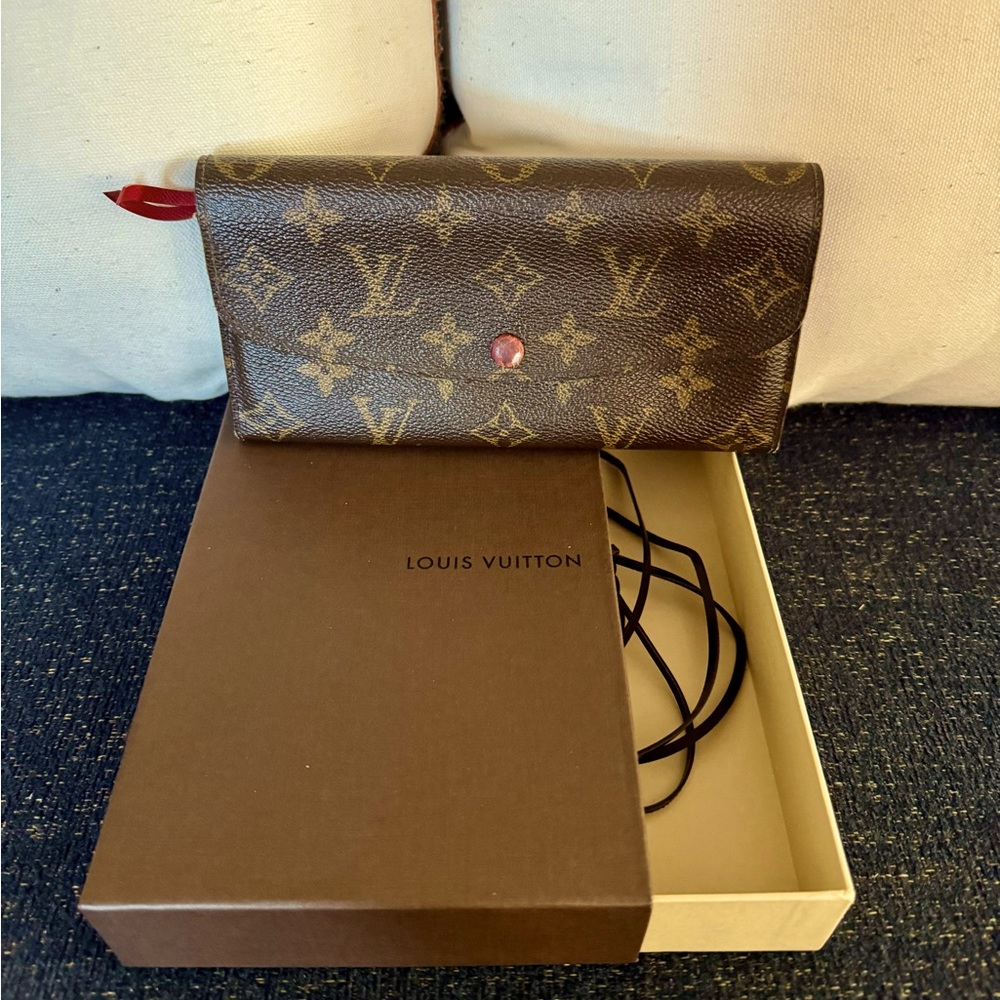 Louis Vuitton Monogram Emilie Wallet Red